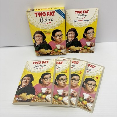 Two Fat Ladies 4 DVD Disc Box Set! Complete Series BBC US Acorn Media + 8 Recipe