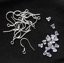925 Sterling Silver Earring Hooks 12 Pairs for Jewelry Making DIY with 50 Pai...