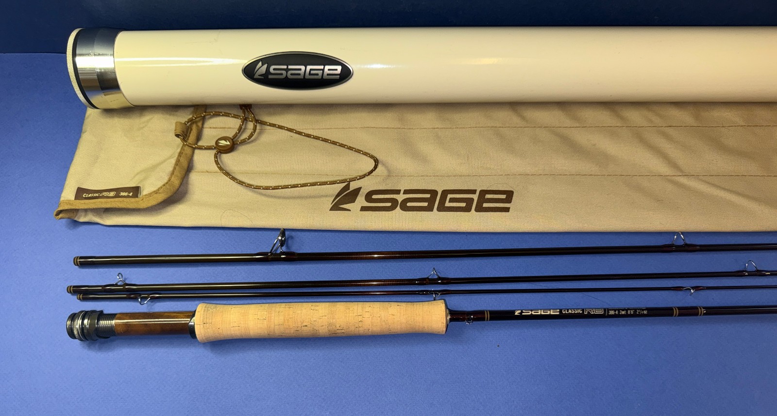 Sage R8 Classic 386-4 8ft 6in 3 wt Fly Rod With Sock & Tube