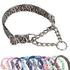 Martingale Dog Collars for Medium Dogs, No Pull Dog Choker Collar, Leopard