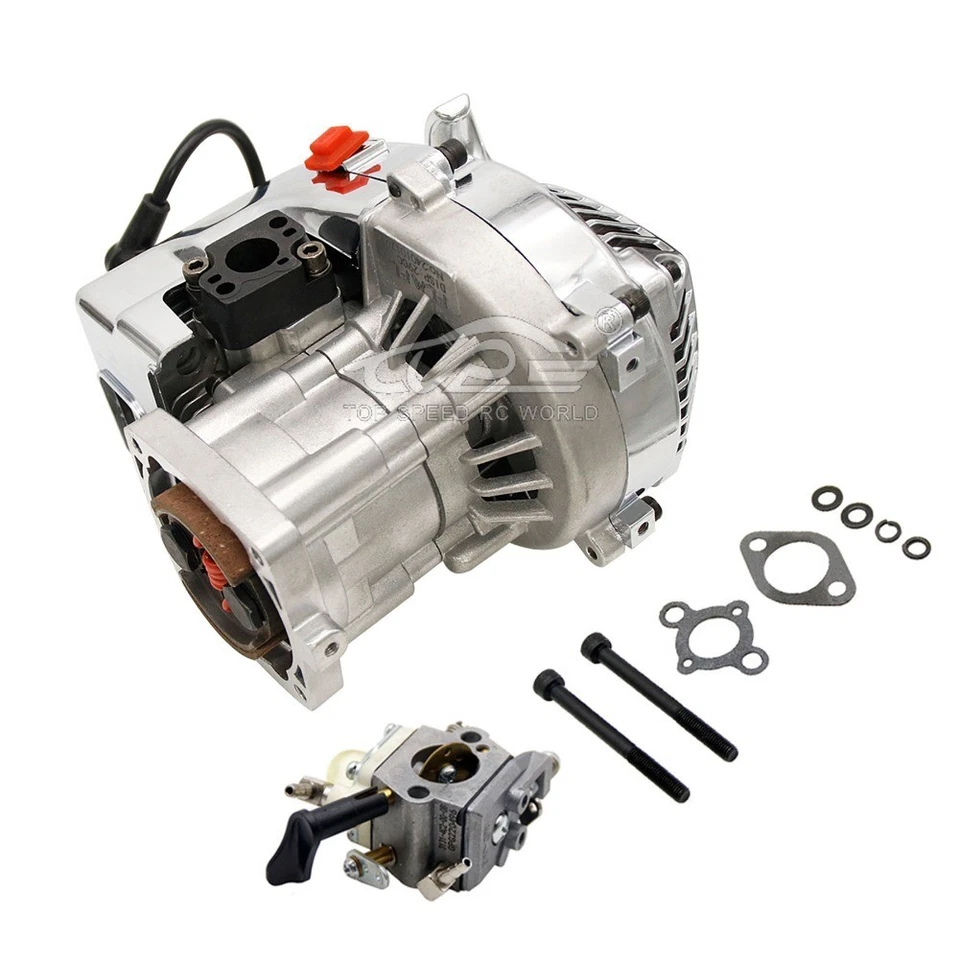 TSRC verchromter 29CC Motor mit 4 Schrauben Vergaser für 1/5 HPI RV Baja LT FG - Bild 3 von 4