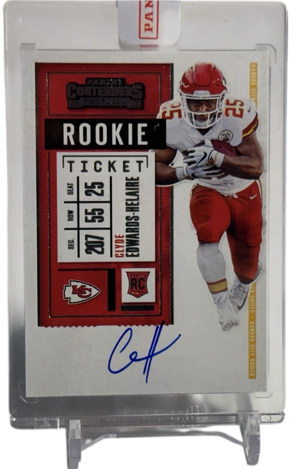 2020 Contenders Clyde Edwards-Helaire Autograph Auto Rookie RC Card #112 Chiefs