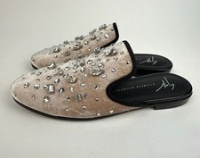 Giuseppe Zanotti Jeweled Velvet Mules in Blush Size 35 US 5 Box Dust Bag
