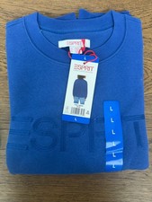 NWT Esprit Women's Logo Fleece Crewneck Sweatshirt Embroidered 80s Retro Viral