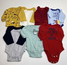 Lot of 7 Snap One Pieces 0-3 Months Baby Boy Clothes