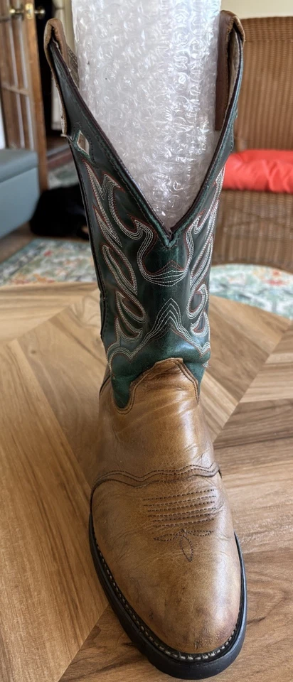 Vintage Double-H Boots Western Buckaroo Trucker Cowboy 1581 Soft Toe AGT Sz 9 EE - Image 4 of 4