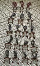 RARE Set of 18 Primitive Honey And Me Metal Christmas Snowman Star Ornaments ‘05