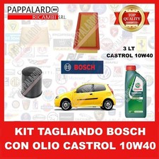 KIT TAGLIANDO BOSCH 3 FILTRI + 3 LT OLIO CASTROL 10W40 PER FIAT PUNTO 1.2 BENZ