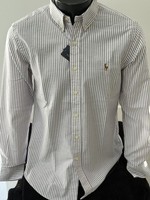 Polo Ralph Lauren Men’s Slim Fit Shirt Purple Striped Oxford Long sleeve Size M