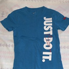 Nike Boys 'Just Do It' T-Shirt Shorts Set Blue Size S 104-110 cm, 4-5 YRS