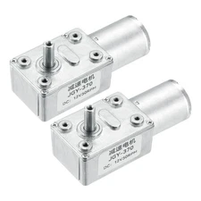 DC 12V 30 RPM Reversible Worm Geared Motor 2 PCS 6mm D-Shaft High Torque