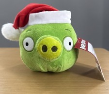 Angry Birds Green Pig Santa Plush Soft With Original Tags 5"