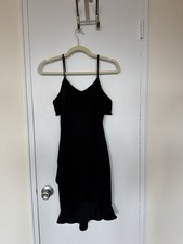 Little Black Dress With Light Ruffle Design 
