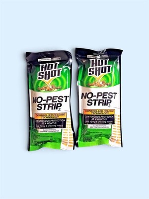 2pk Hot Shot No-Pet Flying & Crawling Insect Killer Strip Odorless 4-Month