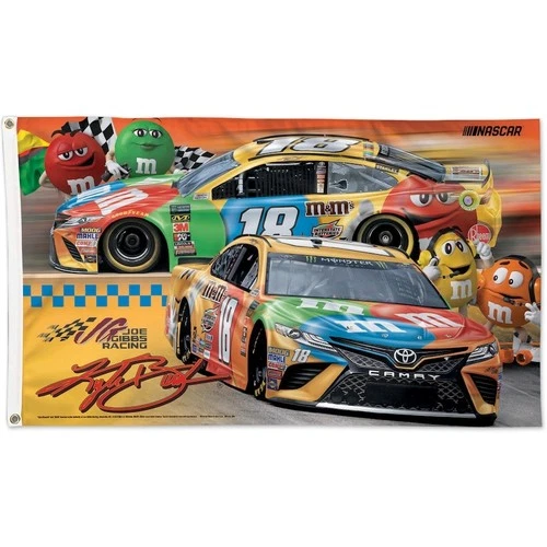 Kyle Busch #18  M&M Nascar Racing Deluxe  3x5 FT Flag Wincraft 1 Sided