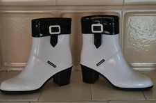 Schwarz/Weisse Burberry Gummistiefel Schuhe Boots Gr 36