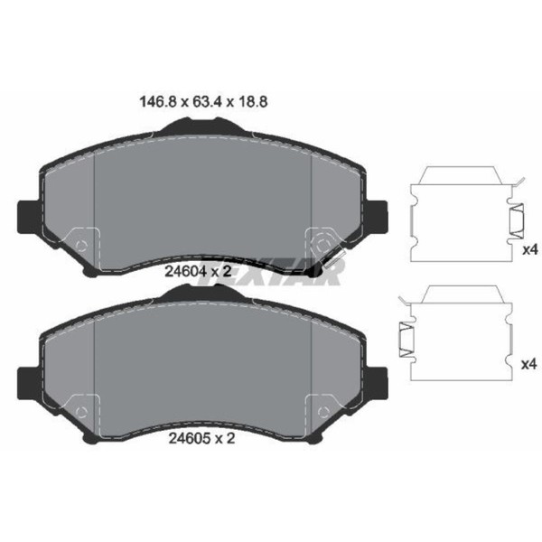 Textar BremsbeläGe Vorne FüR Jeep Wrangler III Cherokee Fiat Freemont Grand-image