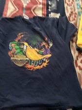 Vintage Harley Davidson Daffy Duck Looney Tunes Warner Bros Ontario Tee, Large