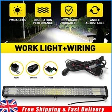 28 Inch LED Work Light 12v Driving Lamp Offroad Car SUV 4x4 & Wiring Switch Kit