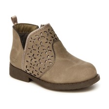 OshKosh B Gosh Girls Estell Boots Toddler Size 10 Taupe Side Zip Ankle Boots New
