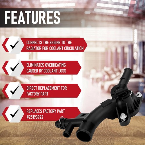 Engine Coolant Housing Water Outlet with Sensor - Compatible with 1.4L - Replace - Picture 2 of 5