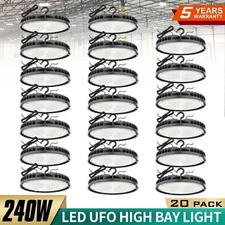 20 Pack 240W UFO LED High Bay Light Industrial Factory Warehouse Lighting 5000K