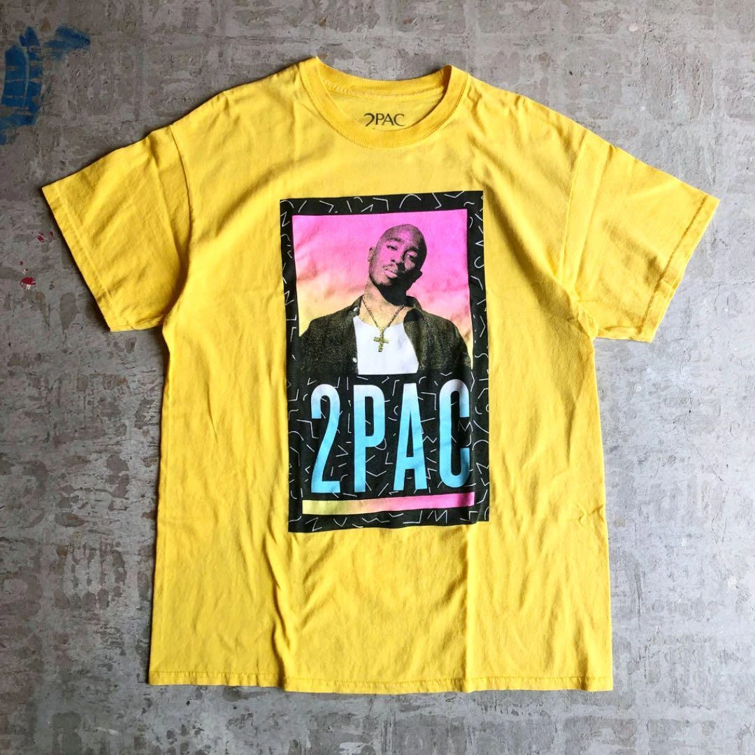 2PAC vintage T-shirt large size lap T hip-hop L