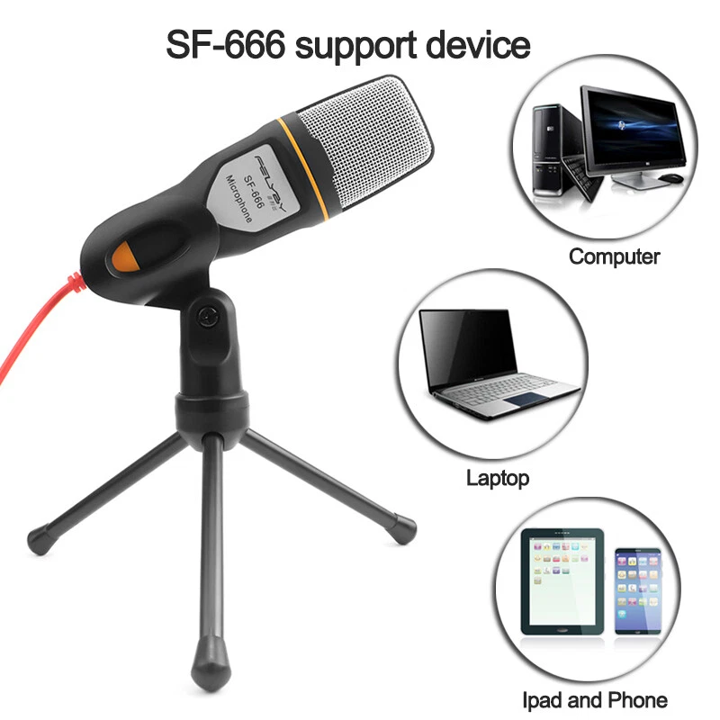 Professional 3.5mm Condenser Microphone With Tripod Mic For PC Laptop Smartphone - Image 4 of 4