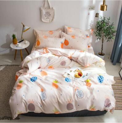 3D Pineapple Fruit NAO7917 Bed Pillowcases Quilt Duvet Cover Set Queen King Fay