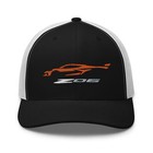 JG Infinite 2023 Corvette Z06 C8 Torch Red Snapback Trucker Hat – Custom Car Enthusiast Cap - View #5
