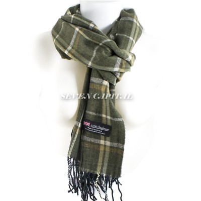 Men Women Winter Warm 100% CASHMERE Scarf Solid Plaid Wool SCOTLAND Pashmina