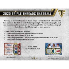 2020 Topps Triple Threads base and parallels pick from drop down