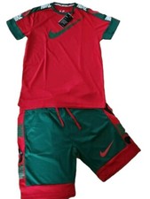 NIKE MEN'S SWOOSH MESH SET DRY FIT SHORTS  T SHIRT SIZE Large 34 9 Fitted Top