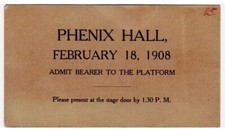 0370----1908 William Howard Taft Phenix Hall Concord NH event ticket