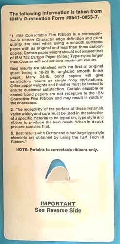 T387 IBM Typewriter Film Ribbons for IBM Selectric II & III, IBM pn 129909 NOS - Picture 3 of 8