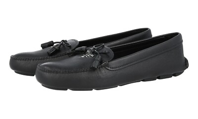 PRADA Saffiano Leder Driving Loafer Schuhe 1DD036 - Schwarz - NEU -  40,5 UK 7.5