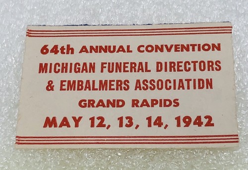 1942 Michigan Funeral Directors & Embalmers Association Convention