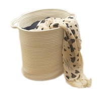 Cotton Rope Woven Storage Baskets With Handles Clothes Hamper Toys Nursery Bi... on sale Cotton Rope Woven Storage Baskets With Handles Clothes Hamper Toys Nursery Bi... on sale