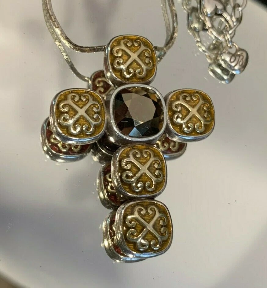 Collar REVERSIBLE BRIGHTON CROSS Marrón y Púrpura Cristal Swarovski Esmalte Foto 2 de 4