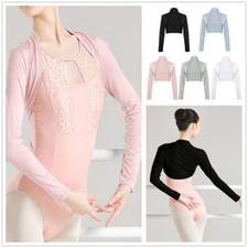 Women's Open Front Long Sleeve Cardigans Sweater Crop Tops Bolero Shrug Ballet