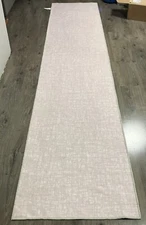 Ruggable Runner 2.5 x 12 Light Pink Natural Rug (no under pad) Crosshatch Solid