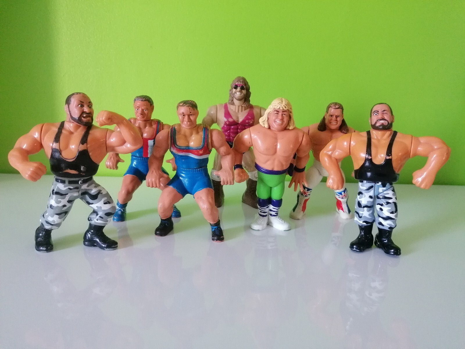 VINTAGE WRESTLING WWF WWE TITAN SPORTS ACTION FIGURE LOT OF 7 HASBRO 90