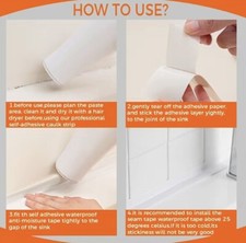 10.5FT PVC Self Adhesive Caulk Sealing Strip Tape For Kitchen Wall Sink Toilet