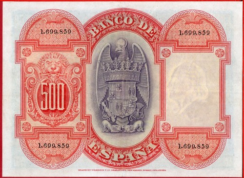 SPAIN 500 PESETAS 24 7 1927 P 73c XF++ free shipping from 100$ - Picture 3 of 4