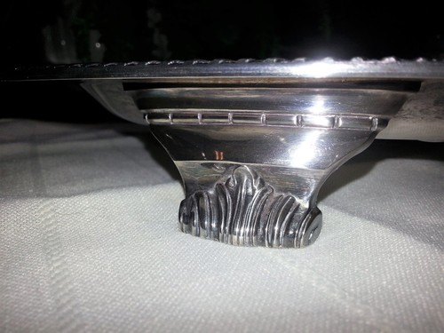 Vintage Oneida Henley Silverplate Tree of Life Footed Meat Platter with Well - Picture 5 of 10