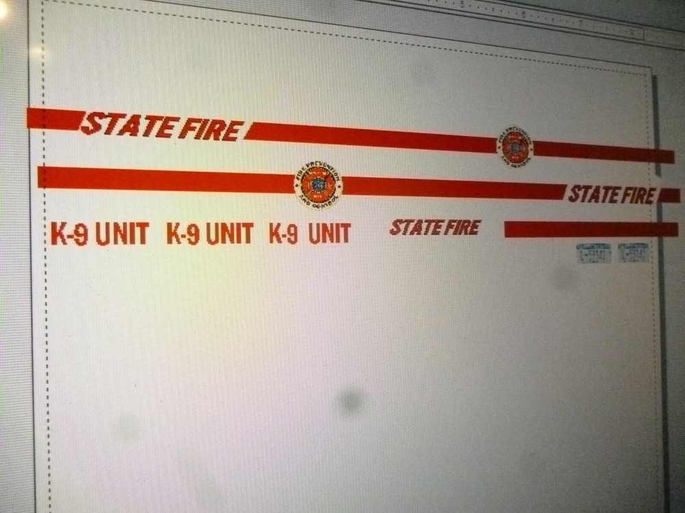 New York  State Fire Marshal Vehicle Decals  1:24  K-9