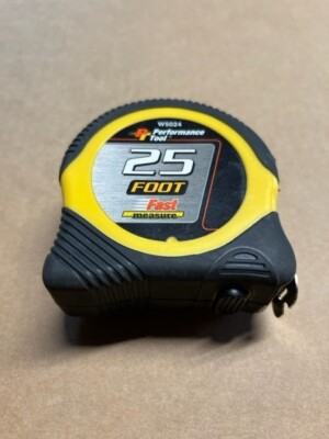 brand new ''Performance Tool 25ft Fast Tape Measure'' w/rubber case, lock & clip