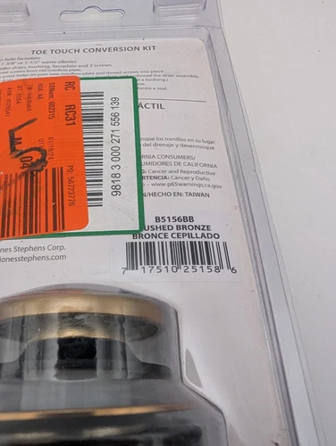 Jones Stephens 2 Hole Toe Touch Conversion Kit Metal Brushed Bronze B5156BB  - Picture 3 of 4