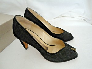 black suede peep toe shoes