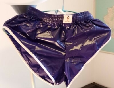 Short Vintage En Nylon Polyamide Bleu/rouge, Tailles S, M, L/XL